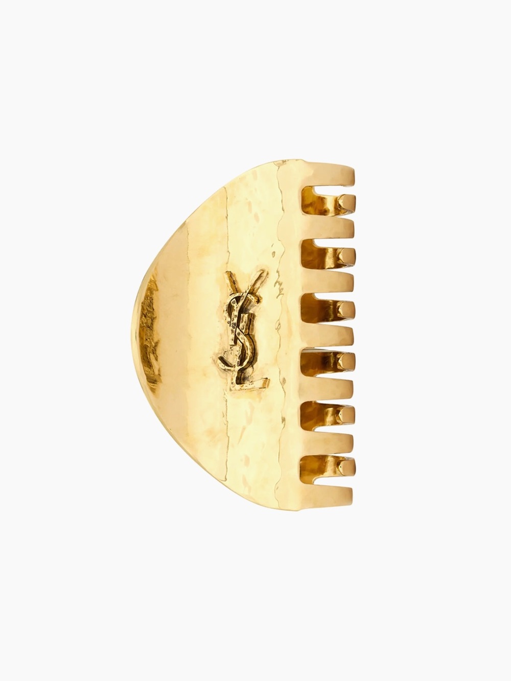 Saint Laurent Cassandre Claw Clip in Hammered Metal